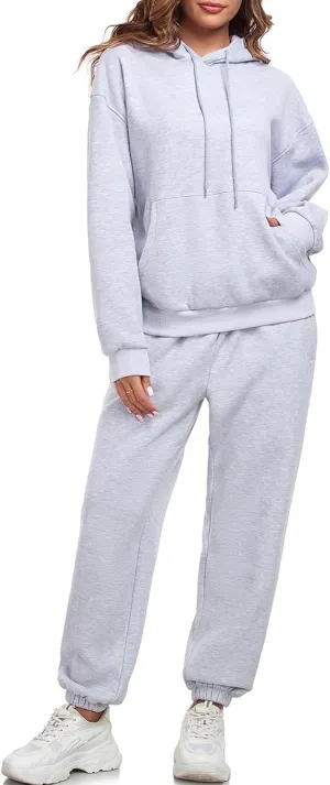 HOTIAN Womens 2 Piece Outfits Sweatsuit Oversized Hoodie Sweatshirt and Joggers Sweatpants Sets Tracksuit