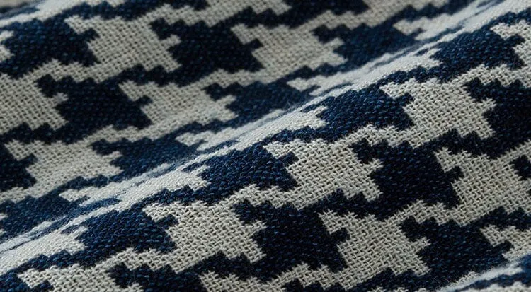 Houndstooth Quilted Casual Denim Jacket