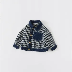 Houndstooth Quilted Casual Denim Jacket