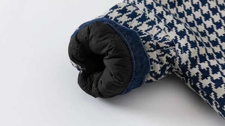 Houndstooth Quilted Casual Denim Jacket