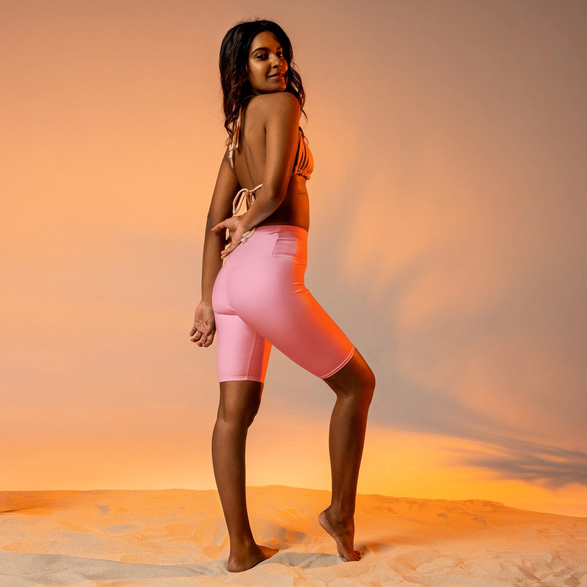 Humble Sportswear™ Blush Pink High Waist Shorts