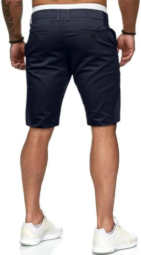 HUNGSON Mens Slim Fit Shorts Stretch Chino Short Pants