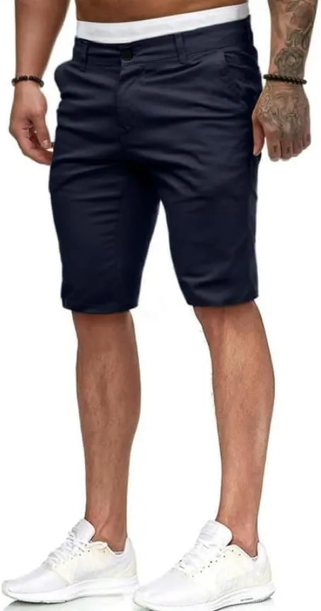 HUNGSON Mens Slim Fit Shorts Stretch Chino Short Pants