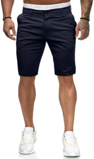 HUNGSON Mens Slim Fit Shorts Stretch Chino Short Pants