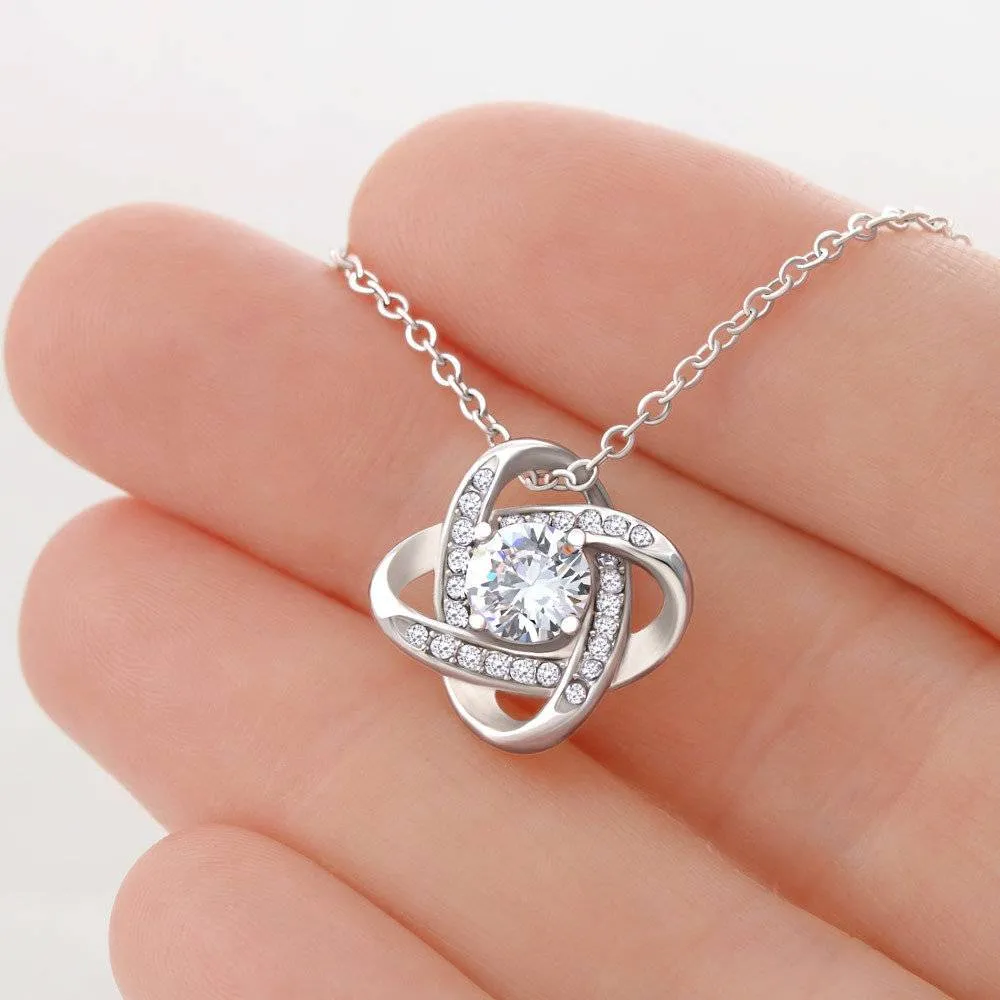 I Love You Mom Love Knot Necklace