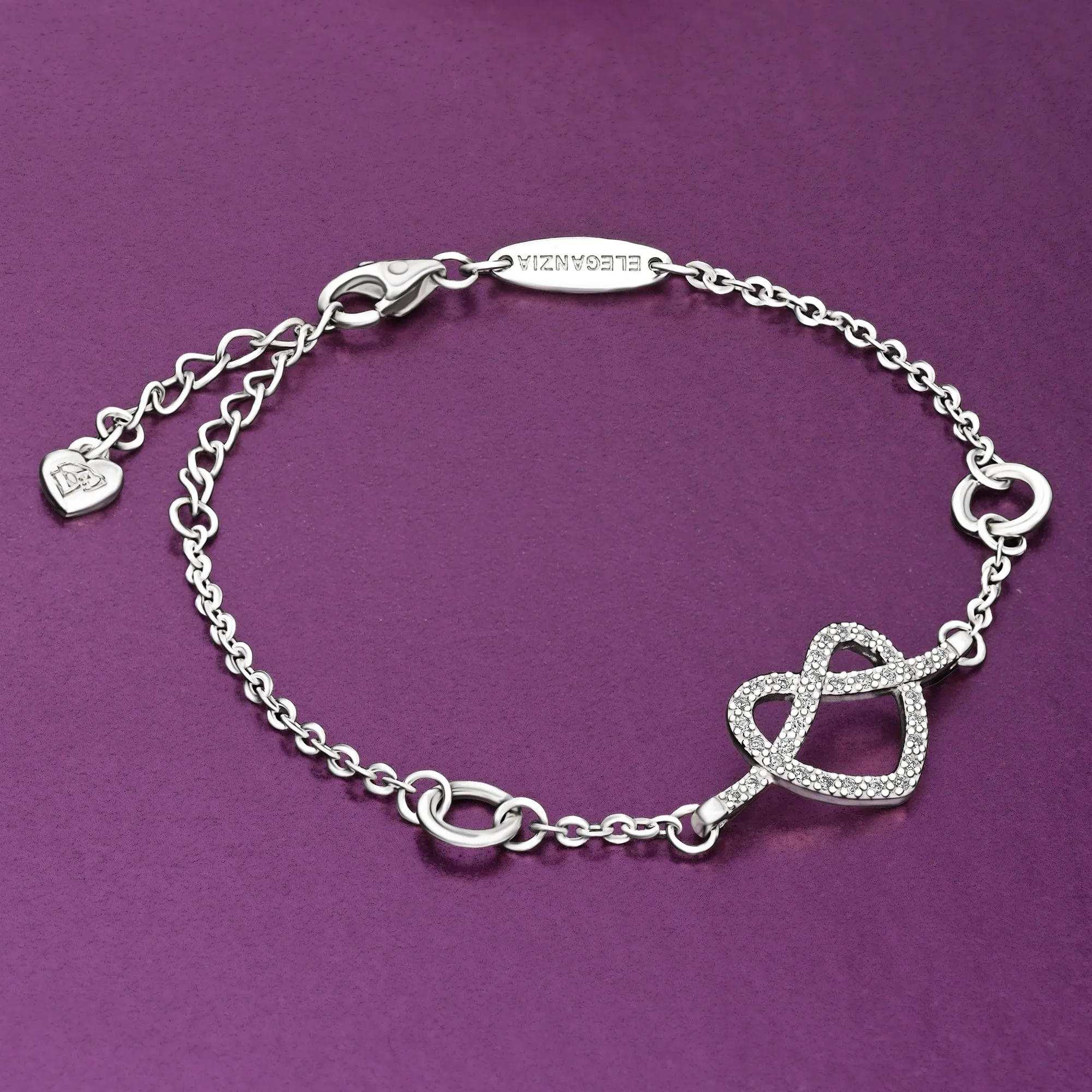 Infinity Heart Knot Friendship Bracelet Sterling Silver