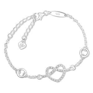 Infinity Heart Knot Friendship Bracelet Sterling Silver