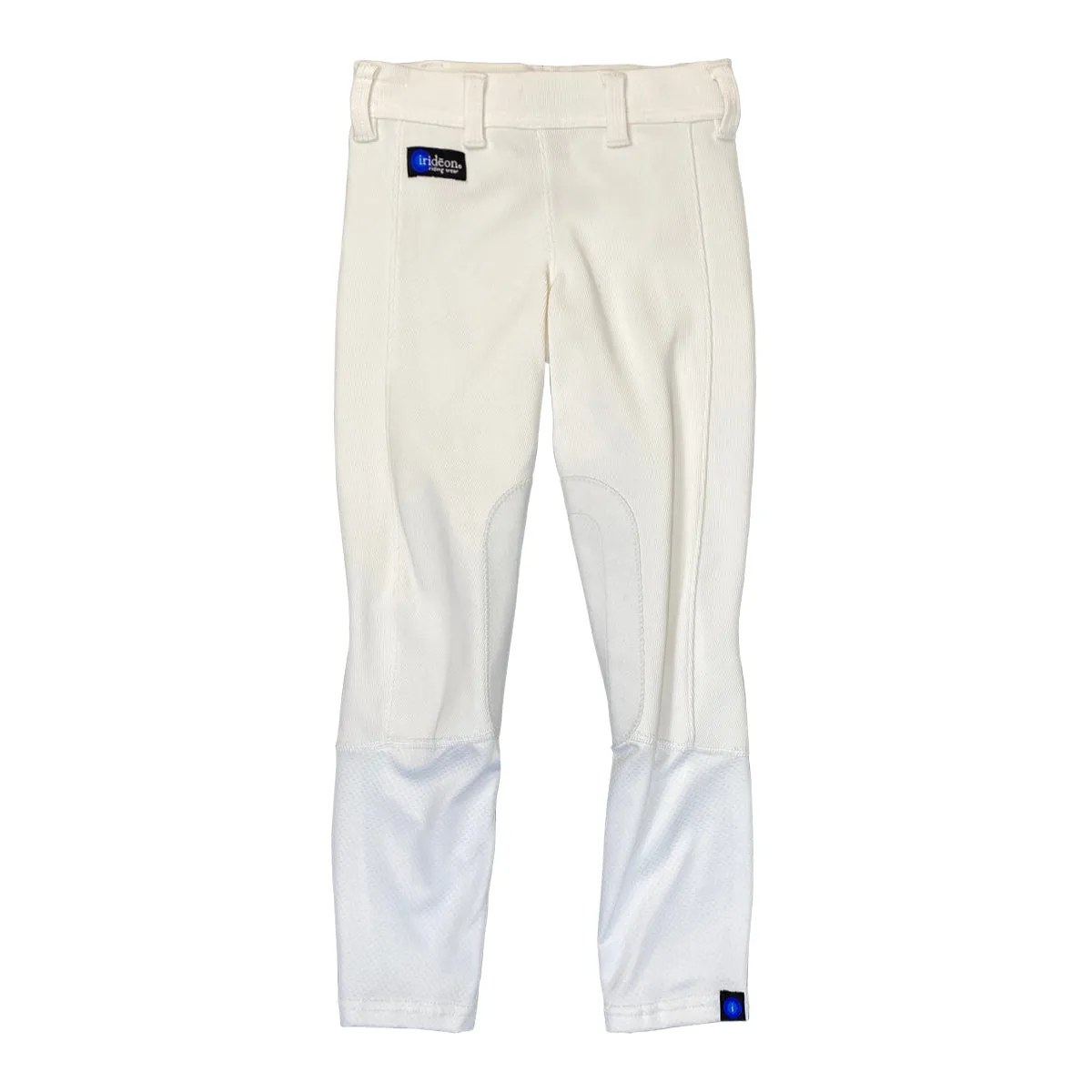 Irideon 'Cadence' Stretch-Cord Knee Patch Tights in White - Children's Small