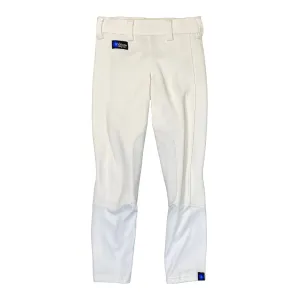 Irideon 'Cadence' Stretch-Cord Knee Patch Tights in White - Children's Small