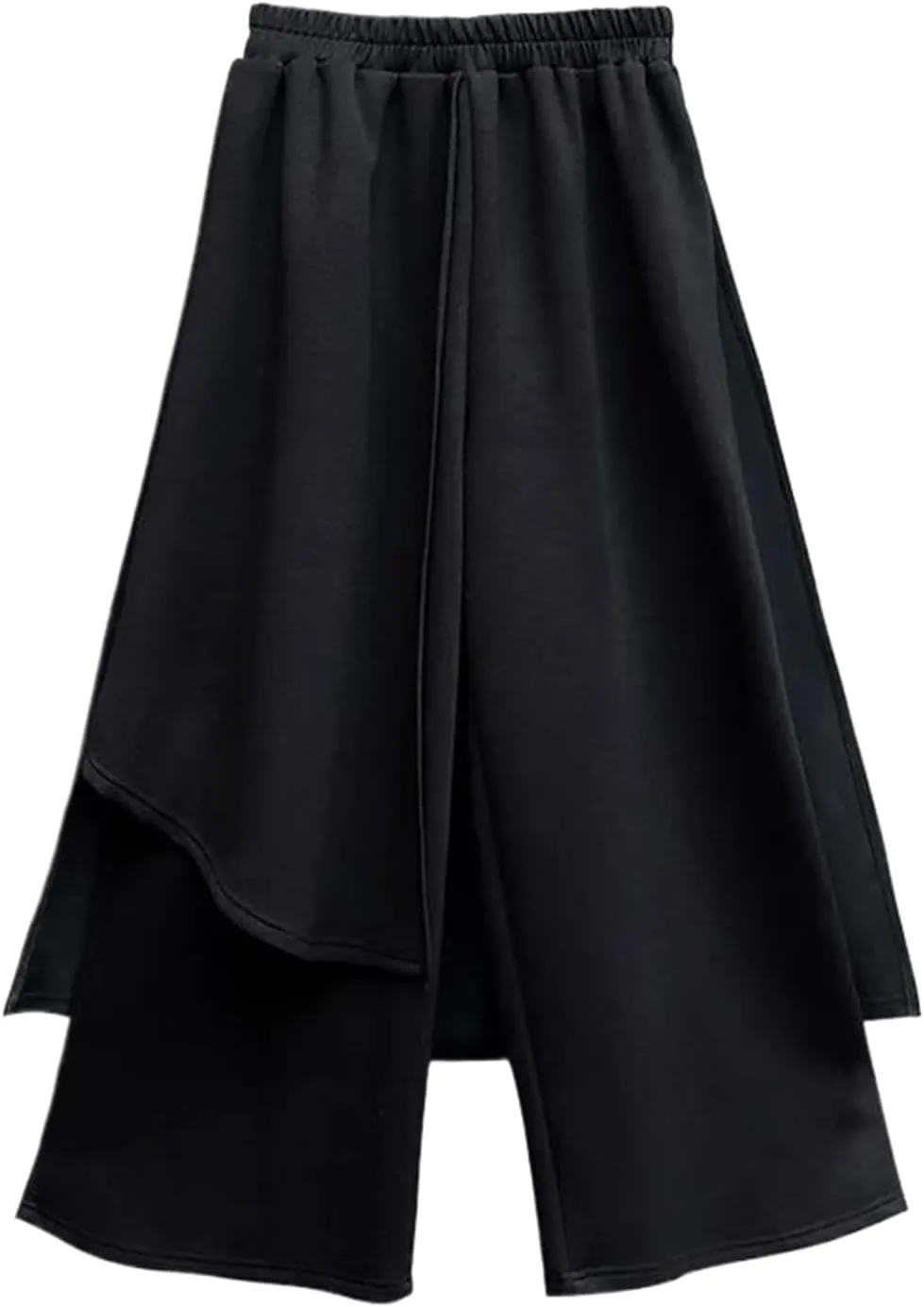 Irregular Spliced High Waist Wide Leg Pants Women Spring Autumn Casual Loose Vintage Trousers
