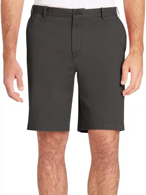 IZOD Mens Slim Fit Solid Chino Shorts 40W Asphalt Grey
