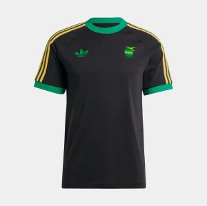 Jamaica Adicolor 3 Stripes Mens Short Sleeve Shirt (Black/Green)