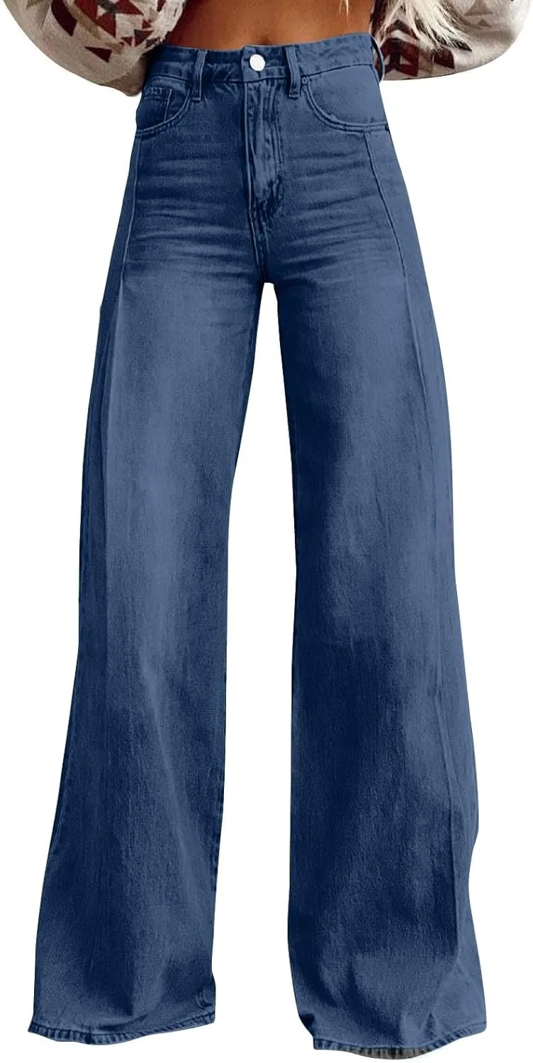 Jeans for Women, Jeans Women Stretchy Trendy Plus Size Baggy Trousers Low Rise 2025 Straight Leg Summer