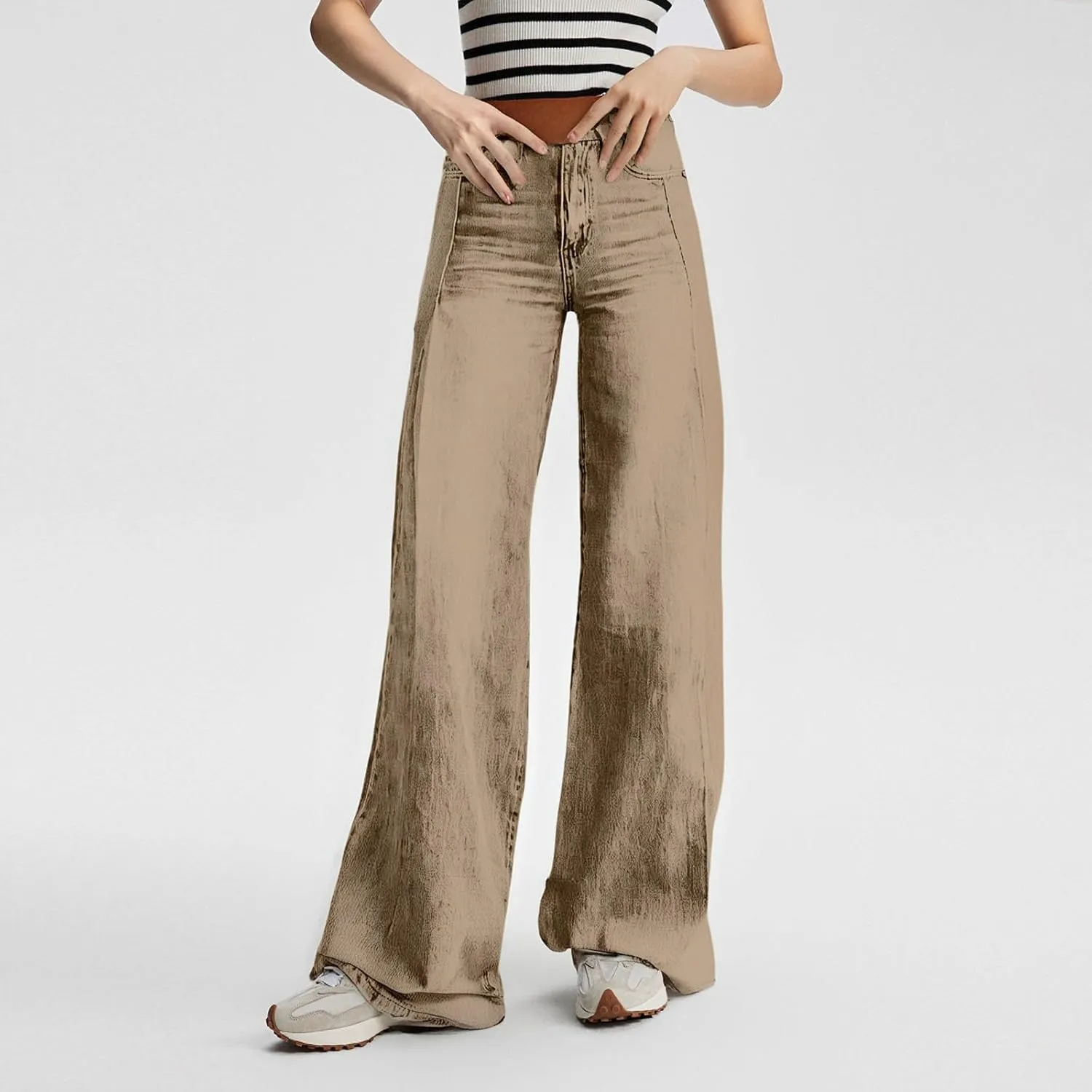 Jeans for Women, Jeans Women Stretchy Trendy Plus Size Baggy Trousers Low Rise 2025 Straight Leg Summer