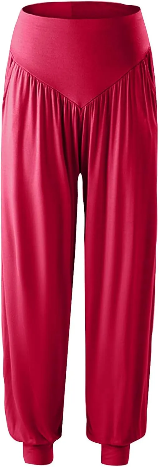 JIEMUXIU Harem Pants Women High Waist Boho Wide Leg Pants Casual Baggy Sweatpants 2024 Summer Trousers Comfy Louge Pants
