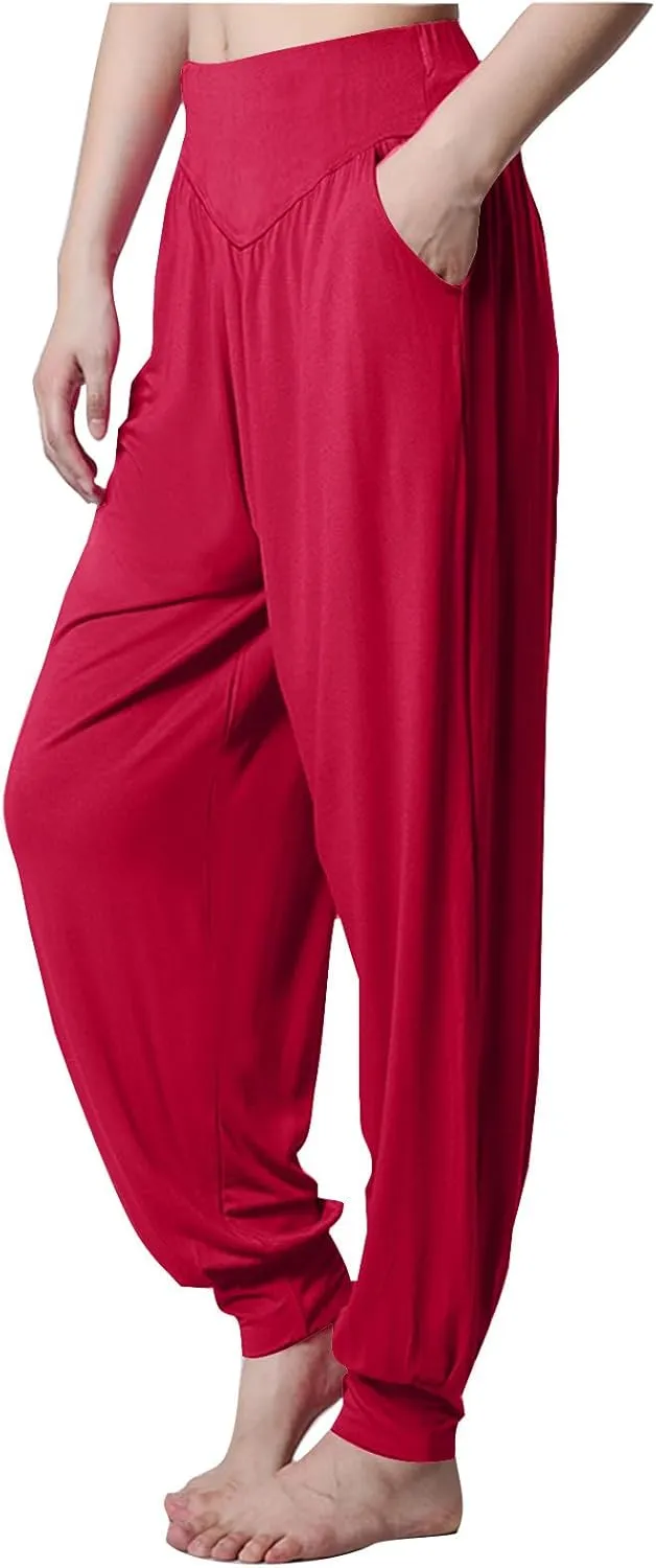 JIEMUXIU Harem Pants Women High Waist Boho Wide Leg Pants Casual Baggy Sweatpants 2024 Summer Trousers Comfy Louge Pants