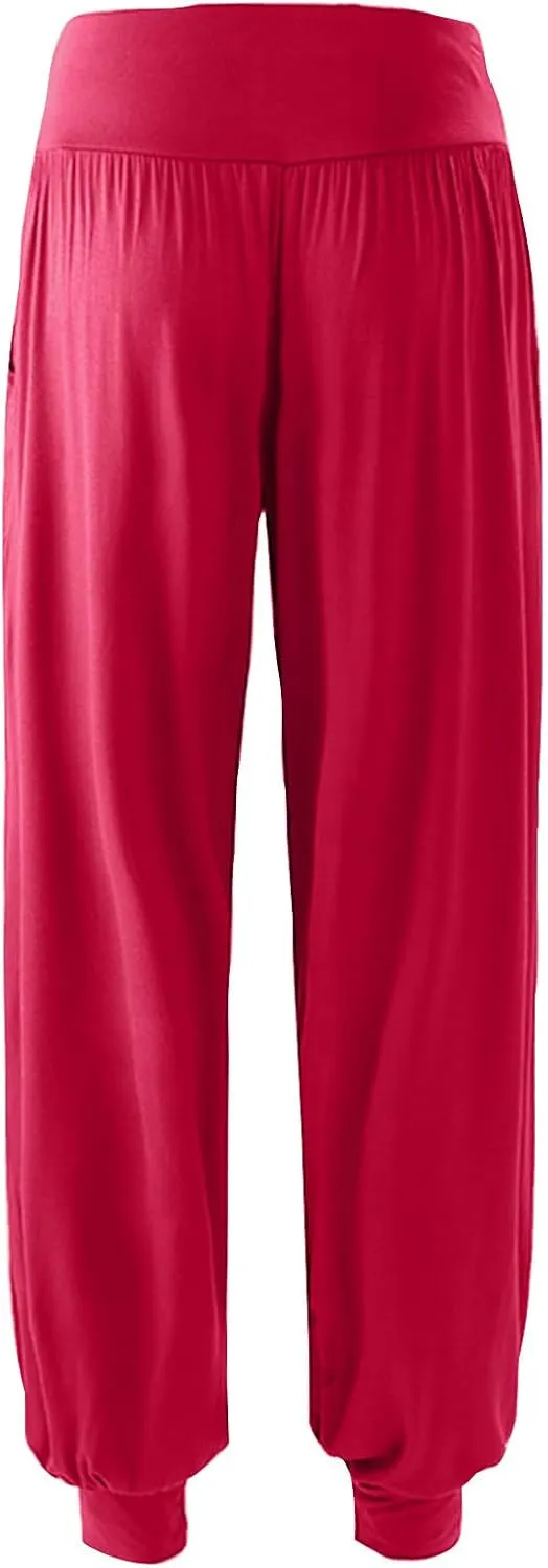 JIEMUXIU Harem Pants Women High Waist Boho Wide Leg Pants Casual Baggy Sweatpants 2024 Summer Trousers Comfy Louge Pants
