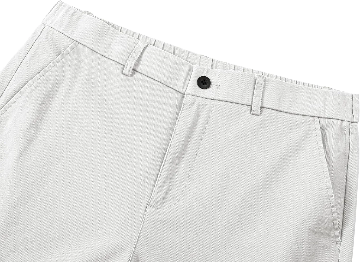 JMIERR Men's Classic-Fit 7" Chino Short Summer Stretch Waist Cotton Twill Casual Dress Shorts with Pockets