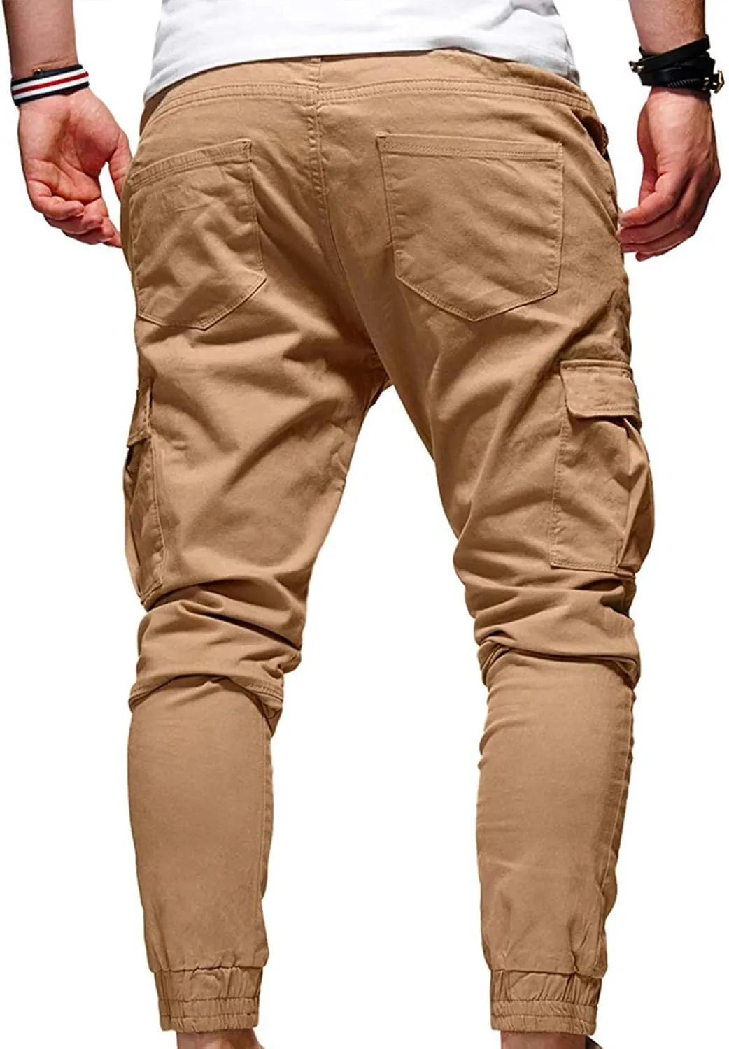 Joggers Trackpants for Men, Casual Solid Slim Fit Cargo Pant Novelty Going Out Hiking Trousers with Pokets