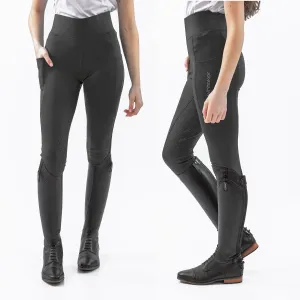John Whitaker Langley Diamante Riding Tights - Black