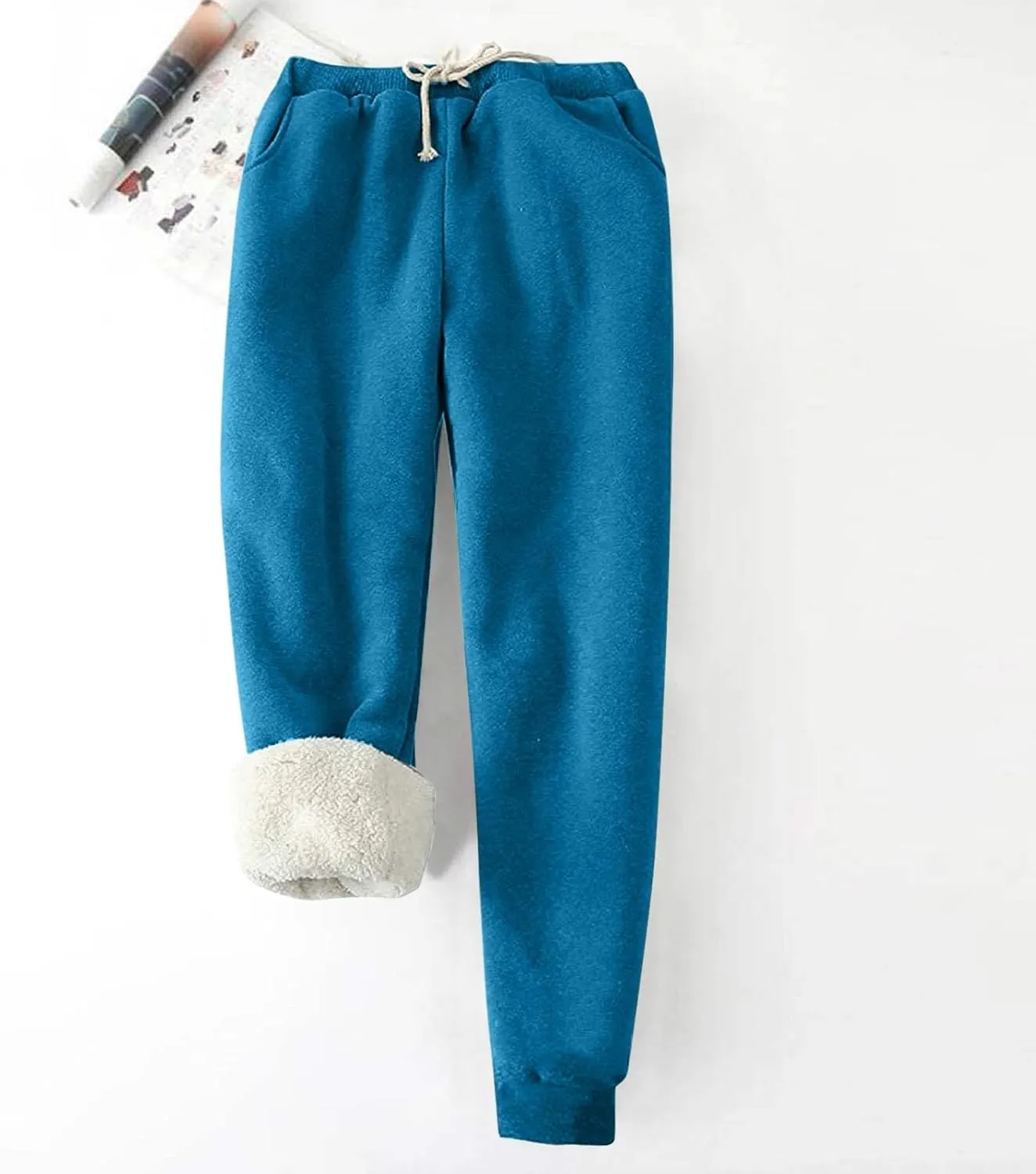 jovati Women's Winter Warm Fleece Jogger Pants Sherpa Lined Sweatpants Track Pants Athletic Active Lounge Pants