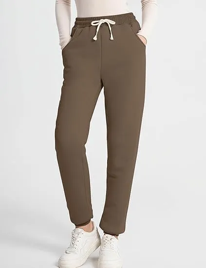 jovati Women's Winter Warm Fleece Jogger Pants Sherpa Lined Sweatpants Track Pants Athletic Active Lounge Pants