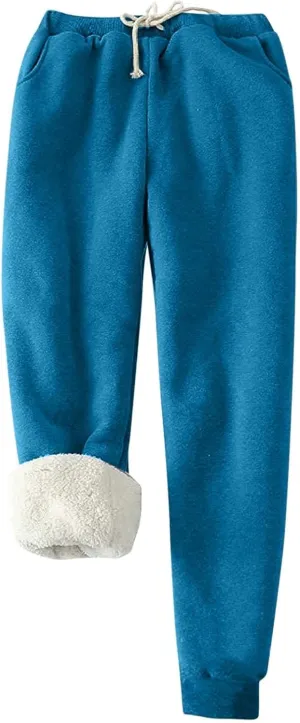 jovati Women's Winter Warm Fleece Jogger Pants Sherpa Lined Sweatpants Track Pants Athletic Active Lounge Pants