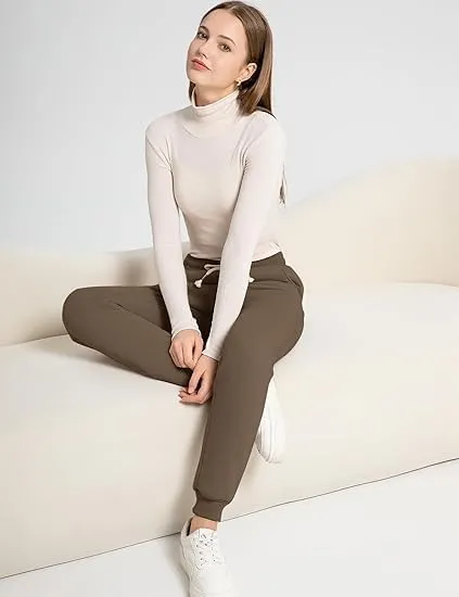 jovati Women's Winter Warm Fleece Jogger Pants Sherpa Lined Sweatpants Track Pants Athletic Active Lounge Pants
