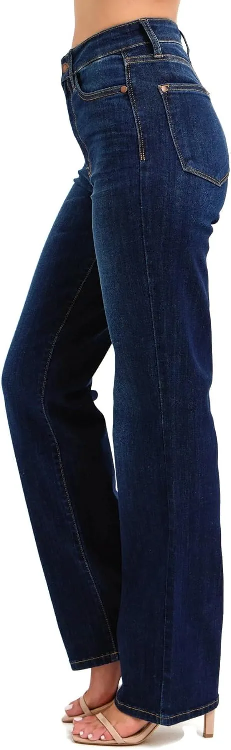 Judy Blue Women's High Waist Relaxed Straight-Leg Jeans