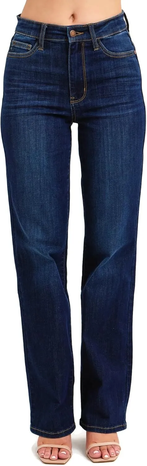 Judy Blue Women's High Waist Relaxed Straight-Leg Jeans