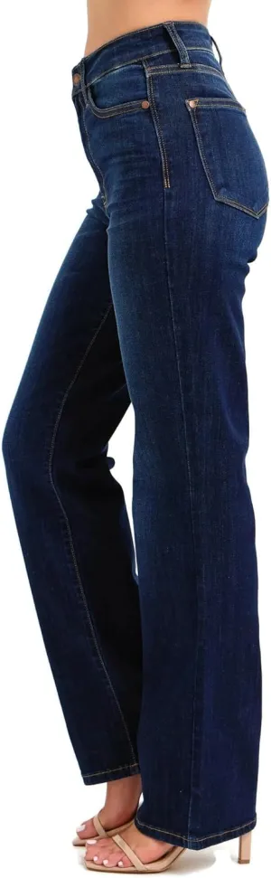 Judy Blue Women's High Waist Relaxed Straight-Leg Jeans