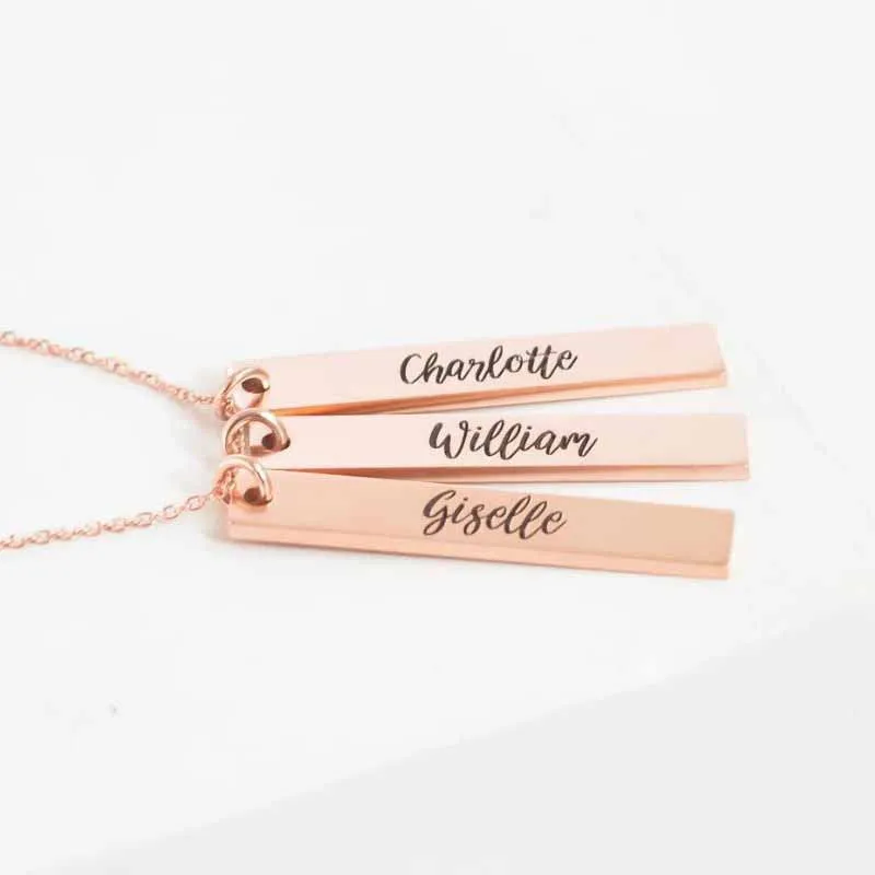 Keep Memories Couple Lover Name Pendant Chain Necklace