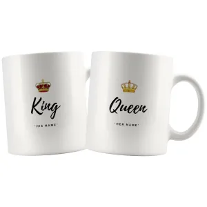 King And Queen Matching Couple Mugs