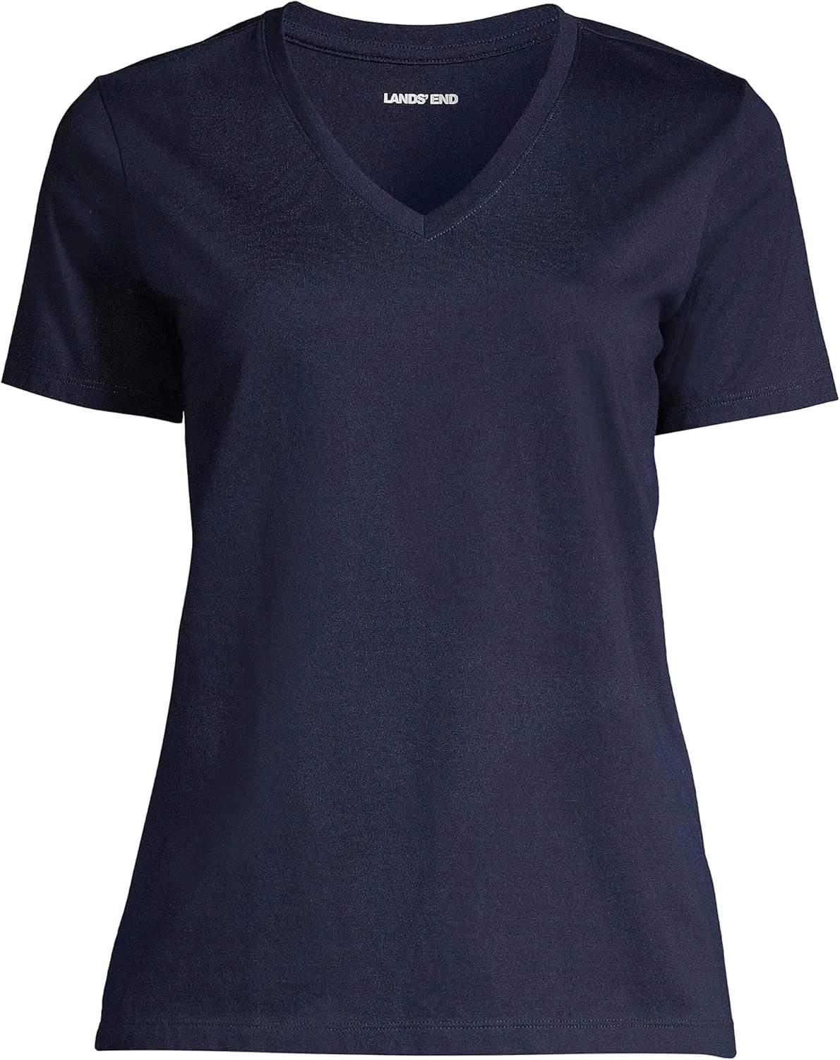 Lands' End Women's Relaxed American-Grown Supima Cotton V-Neck T-Shirt