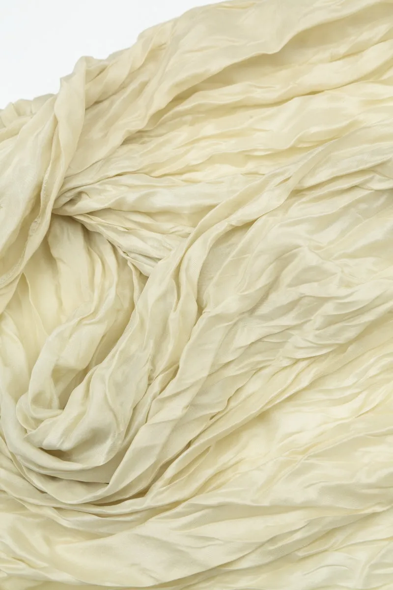 Laurel Green Crumpled Pure Silk Scarf