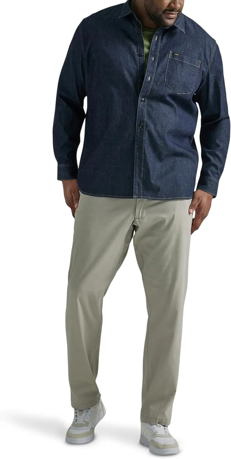 Lee Men's Big & Tall Extreme Motion Flat Front Relaxed Taper Pant