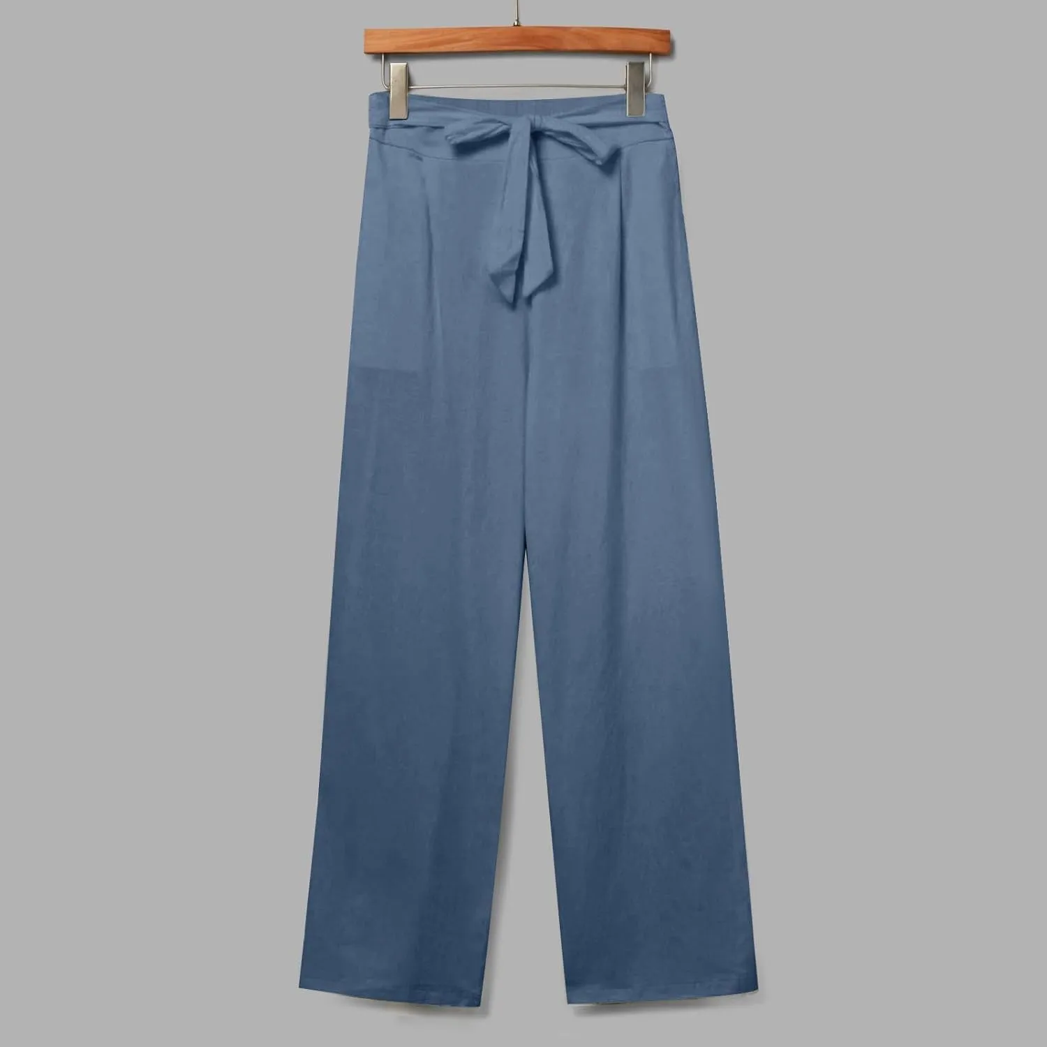 Linen Pants Women Long Summer Vacation Beach Pants Casual Cotton Linen Soft Comfy Lounge Pants Trousers with Pockets
