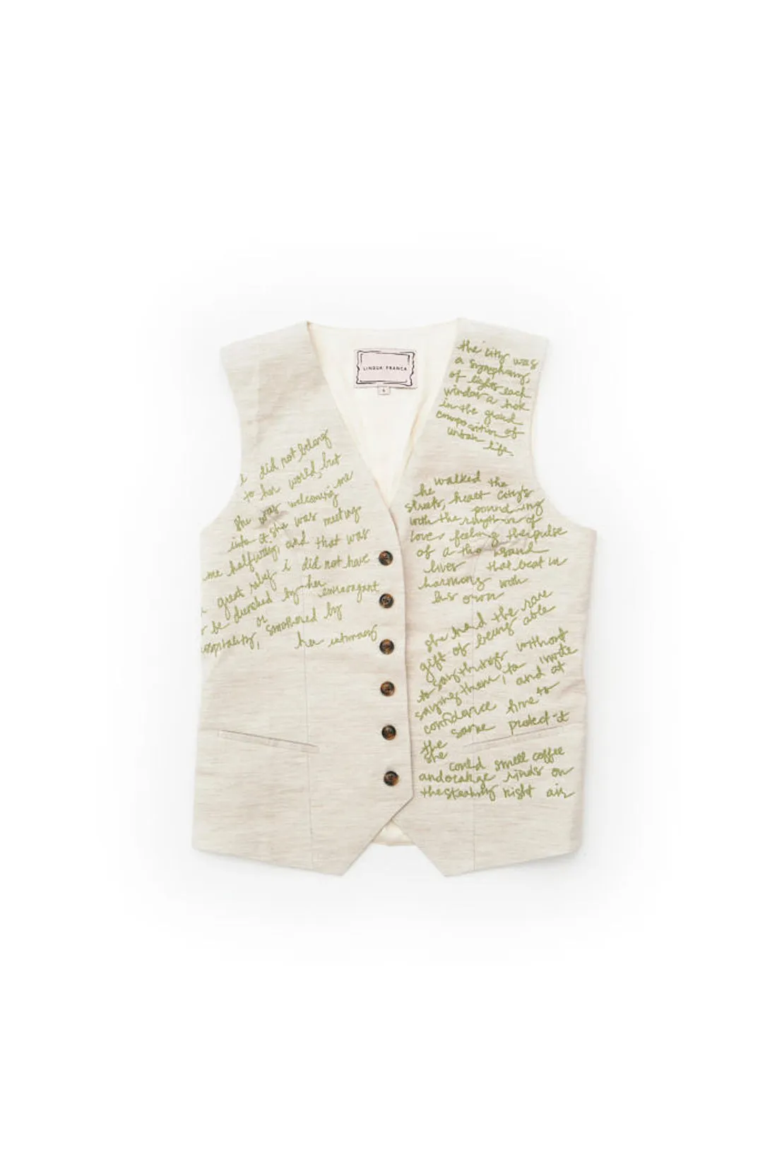 Lingua Franca - Waverly Linen Vest - Natural