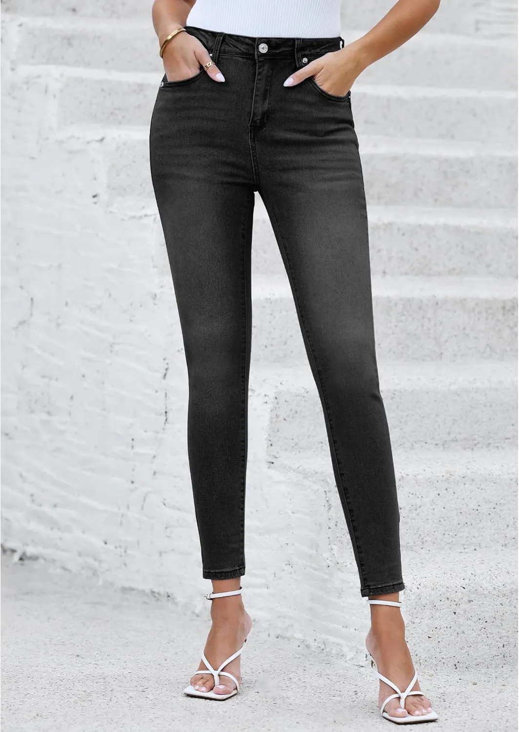 LookbookStore Skinny Jeans for Women Trendy High Waist Slim Fit Comfort Jeggings Jeans Stretchy Denim Pants Work Casual