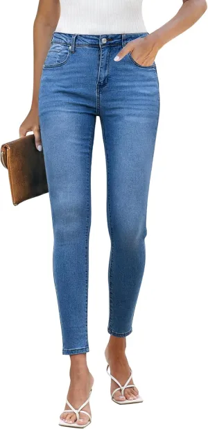 LookbookStore Skinny Jeans for Women Trendy High Waist Slim Fit Comfort Jeggings Jeans Stretchy Denim Pants Work Casual