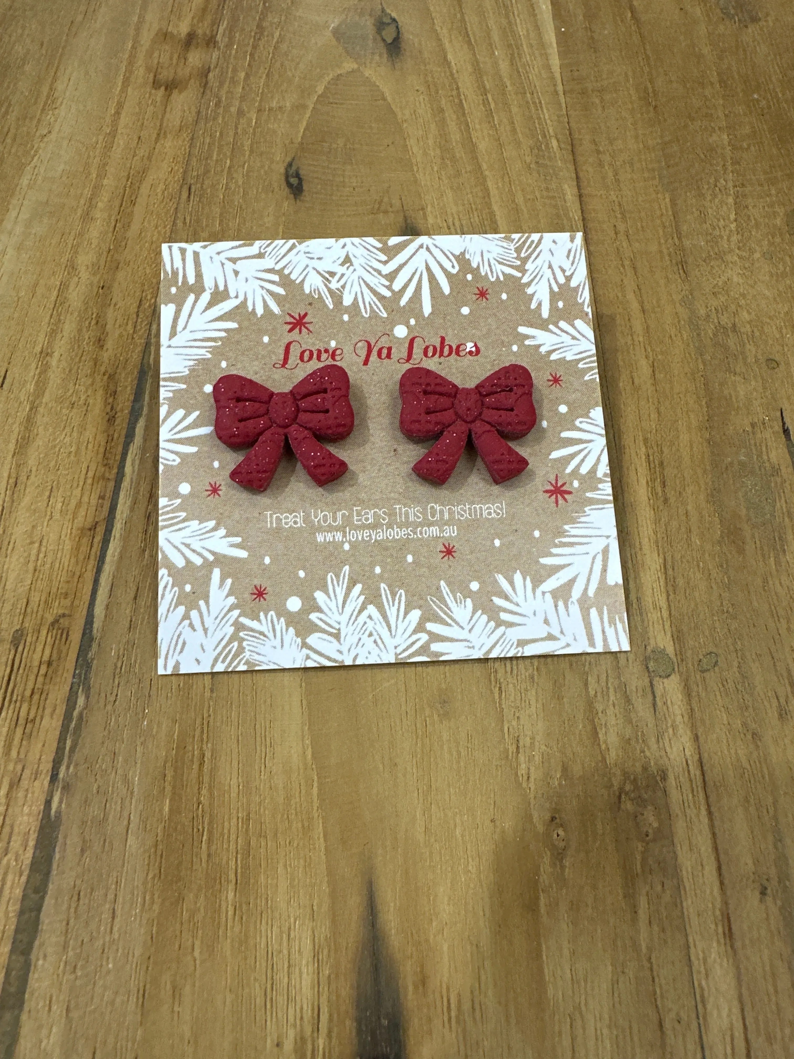 Love Ya Lobes - Christmas Bow Studs