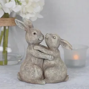 Loving Bunny Rabbit Couple ornamental figurines, Gift for Housewarming, Wedding Gift for Couple, Wedding Anniversary Gift, Engagement Gift