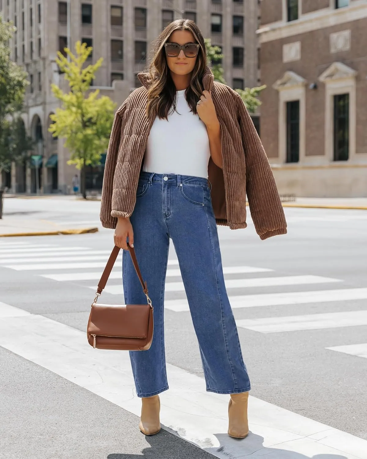 luvamia Barrel Jeans for Women High Waisted Trendy Baggy Stretch Denim Side Seamed Trouser Jeans Loose Fit Jean Pants