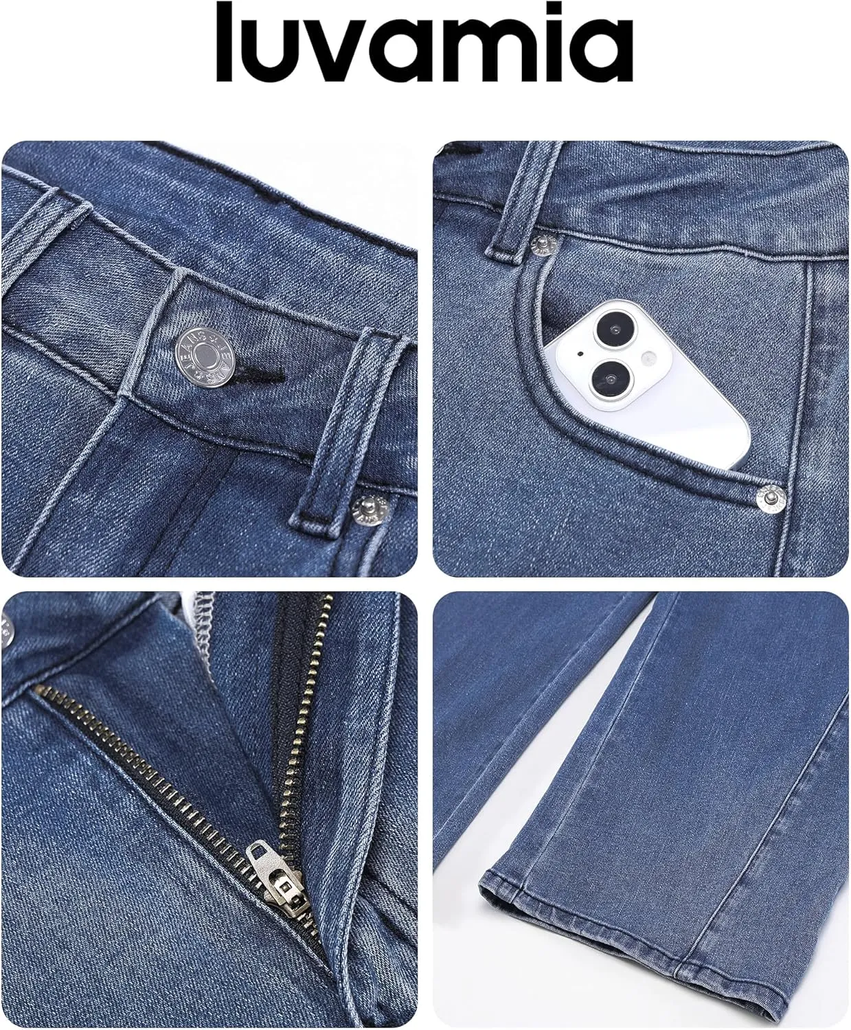 luvamia Barrel Jeans for Women High Waisted Trendy Baggy Stretch Denim Side Seamed Trouser Jeans Loose Fit Jean Pants