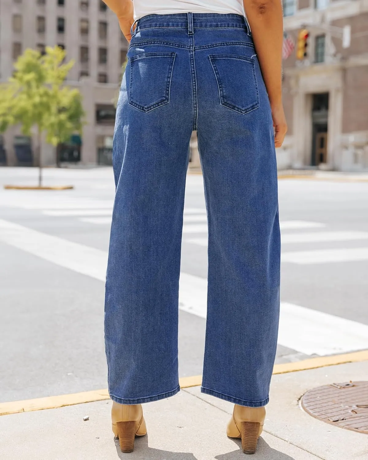 luvamia Barrel Jeans for Women High Waisted Trendy Baggy Stretch Denim Side Seamed Trouser Jeans Loose Fit Jean Pants