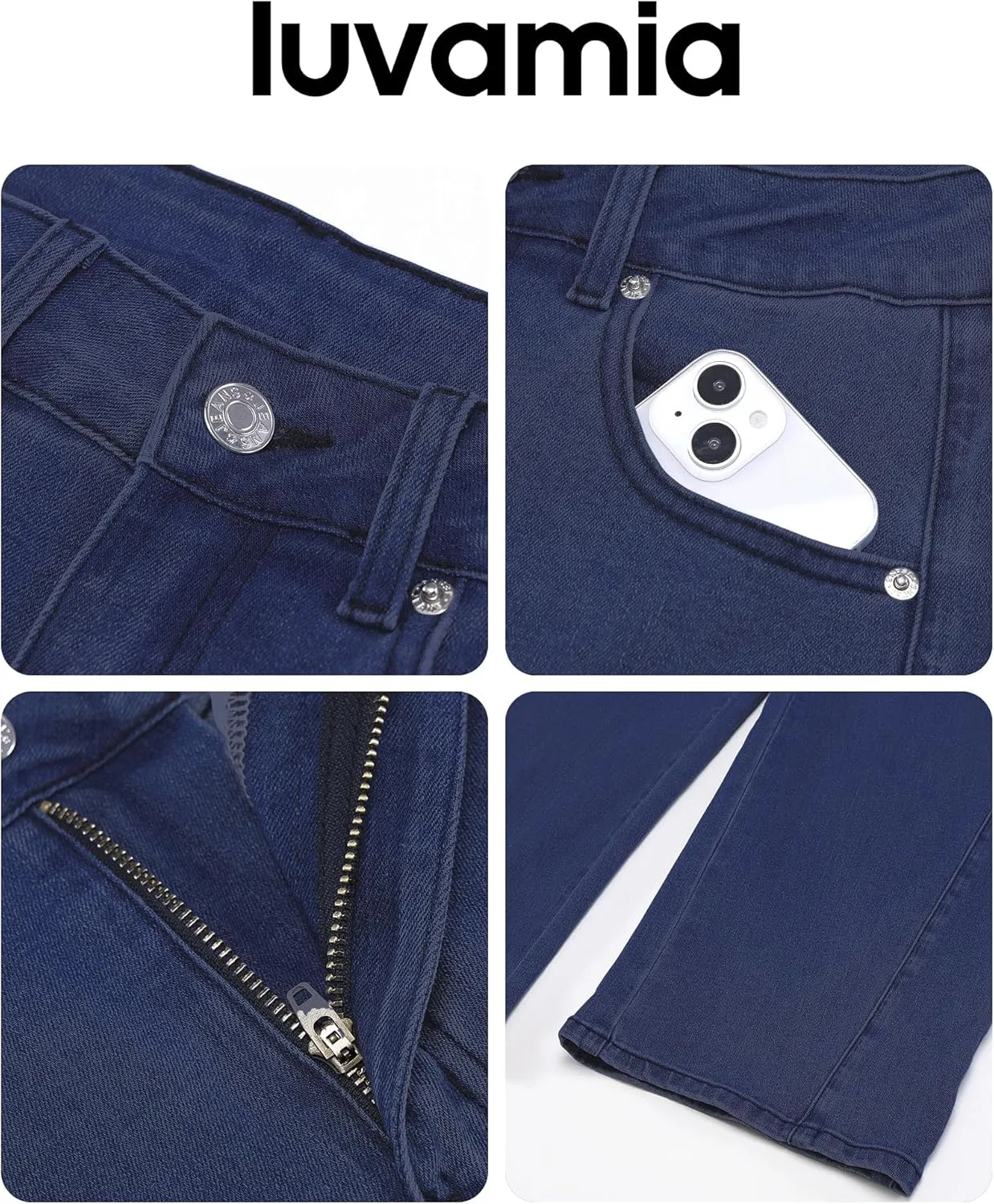 luvamia Barrel Jeans for Women High Waisted Trendy Baggy Stretch Denim Side Seamed Trouser Jeans Loose Fit Jean Pants