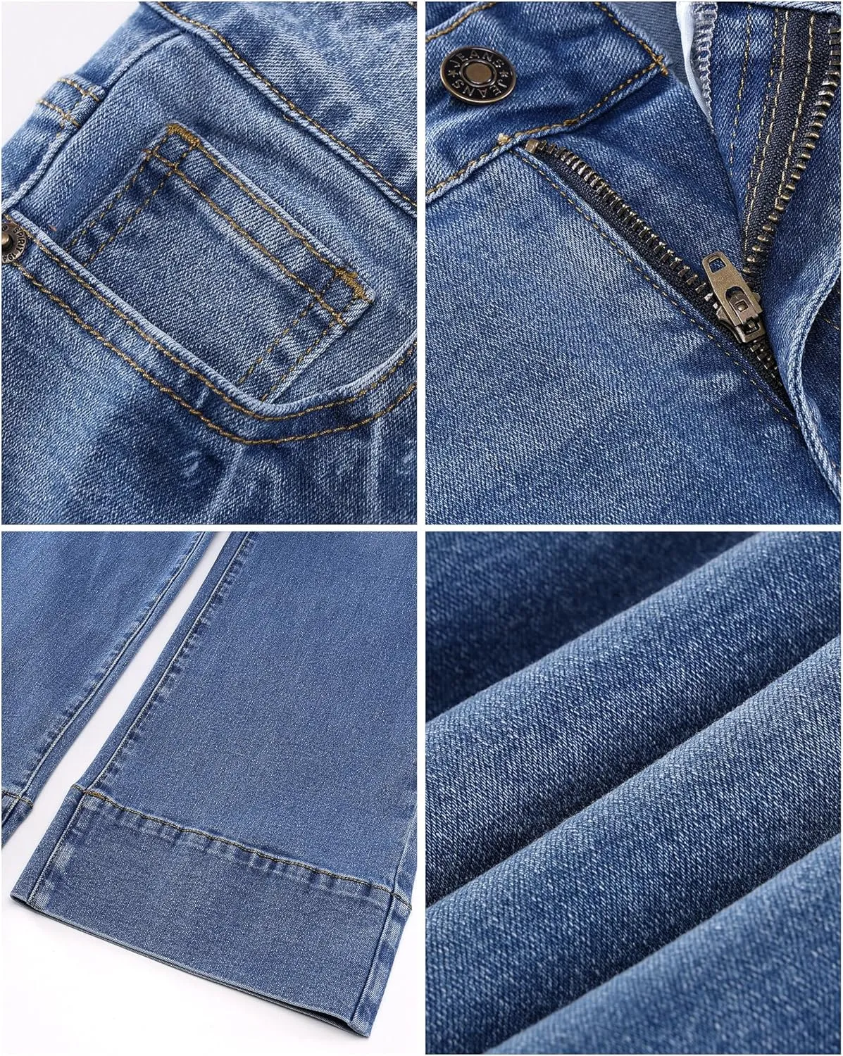 luvamia Wide Leg Jeans for Women High Waisted Flare Trendy Stretchy Denim Pants Baggy Classic Trouser Jeans with Pockets