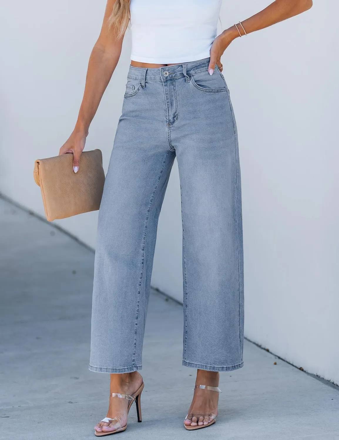 luvamia Wide Leg Jeans for Women High Waisted Relaxed Fit Trendy Stretchy Denim Pants Ankle Trouser Jeans with Pockets
