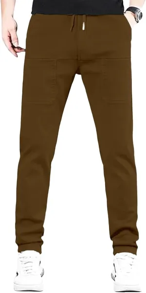 Men Comfy Cargo Pants Stretch Slim Fit Multi Pockets Hiking Pants Tactical Joggers Athletic Pants Tapered Casual Pant