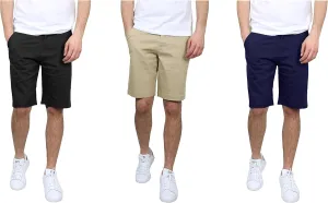 Men's 5-Pocket Flat-Front Stretch Chino Shorts (3-Pack, Size 30-40)